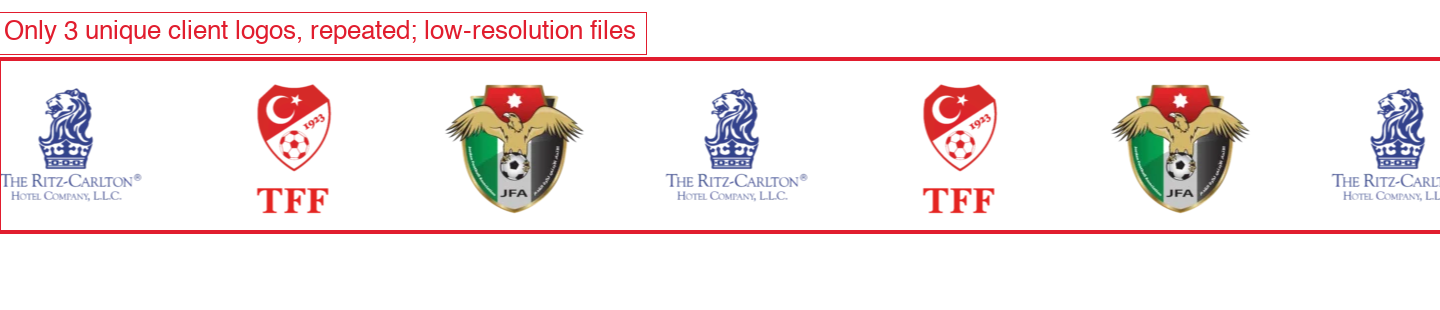 Logo strip repeating three logos
